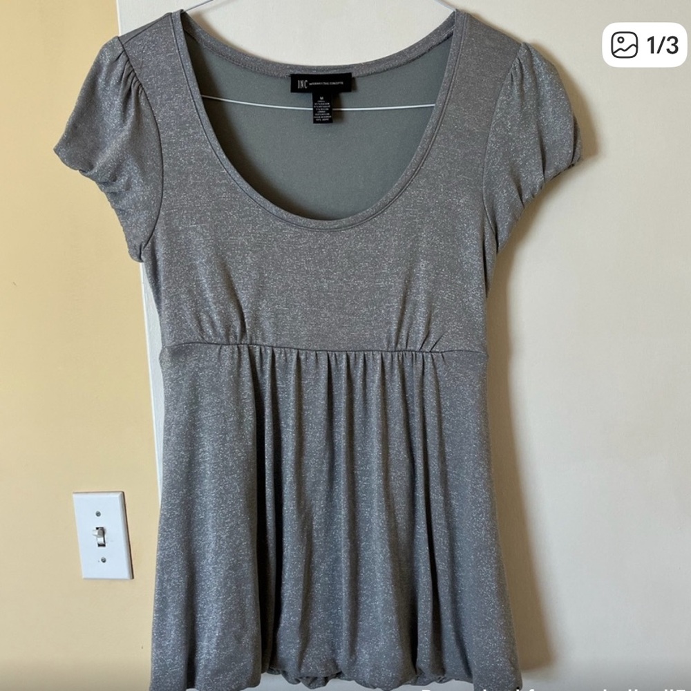 INC International Concepts Gray Blouse